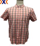 Y/D Stretch Plaid Poplin Shirt for Mans-Pocket Match W/ Single Pkt