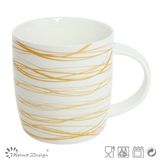 Hot Sale White New Bone China with Decal Coffee Mug
