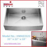 Apron Front Stainless Steel Handmade Sink with Cupc Approved, Farmhouse Sink, Handcraft Sink (HMAS3322)