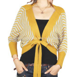 Women Knitted V Neck Long Sleeve Cardigan in Nice Fitting (12AW-048)