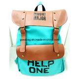 Fashion New Designed Real Leather Canvas Backpack Travel Sport Casual Bag (GB#20080)