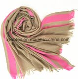 Fluorescent Vertical Stripe Cotton Imitation Polyester Lady Scarf (HWBPS199)