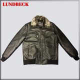 Black PU Jacket for Men Winter Outer Wear Clothes