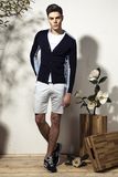 100%Cotton V-Neck Knit Men Cardigan Sweater with Pockets