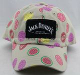 Raw Edge Embroidery Printed Cotton Twill Sports Cap (TRNB13004)