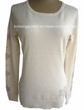 70%Polyerter 30%Nylon Knitted Women Clothes in Round Neck (16-072)