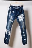 Men's Slim Biker Jeans Moto Denim Jeans