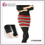 Winter Women Fashion Two-Piece Culottes Fleece Foot Leggings