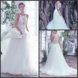 Lace Bridal Gown Tulle Spaghetti Straps Beach Wedding Dress S17131