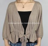 Women V Neck Long Sleeve Cardigan Sweater by Knitting (11SS-206)