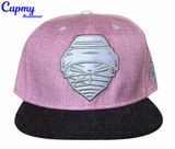 Custom Light Pink Canvas Material Snapback Cap