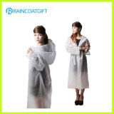 Transparent Women's Long PVC Raincoats (Rvc-030A)