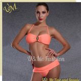 Pure Color High Waisted Bikini Plus Size Swimwear