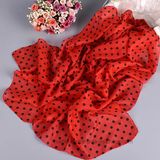 Thin Wholesale Dots Printed Long Polyester Chiffon Scarf (HQ01)