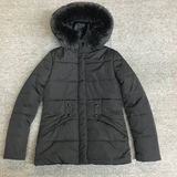 New Development Women Padded Jacket with Classic Hood Fur