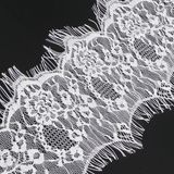 White Chinese Jacquard Lace Eyelash Ribbon Trim