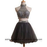 Two Pieces Mini A-Line Short with Beaded Prom Dress