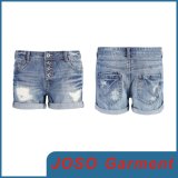 Women Distressed Denim Boyfriend Shorts (JC6035)