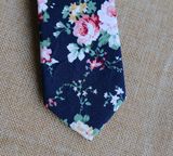 Black Fashion Casual Floral Cotton Men's Necktie