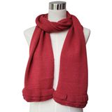 Lady Fashion Wool Acrylic Knitted Scarf with Ruffle Trim (YKY4377)