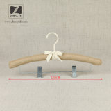 Natural Linen / Satin Padded Garment / Clothing Hanger with Metal Clips