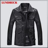 Black PU Jacket for Men Winter Fashion Clothes
