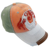 Custom Design Washed Baseball Cap with Leather Applique Gjwd1715