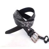 New Vintage Jeans Print Men Leather Belt