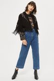 2017 High Quality Casual Style Studded Fringed Women Suede Jacket