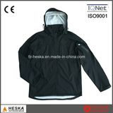 Men' Swaterproof Hooded Black Softshell Jacket