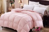 Pink Color Cotton Fabric White Duck Down Filling Quilt