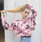 Latest Design Customized Printed Crop Sweatshirts for Women