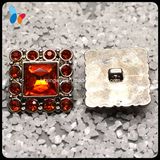 Square Crystal Rhinestone Plastic Shank Button