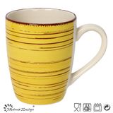 Yellow Color Hand Painting Antique Finished Mug