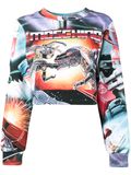 Women's Fashion Print Short Sweatshirt