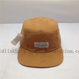 Customized Brown Suede 5 Panel Hip Hop Hat