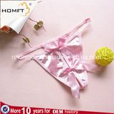 Smooth Silk Satin Open Crotch Mature Ladies Thongs Panties Sexy G-String