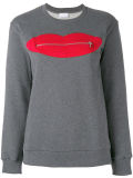 Wholesale Women's Print Sweatshirt with Little Zipper