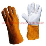 White Grain and Split Cow Leather Welding Gloves