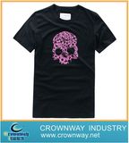 Beautiful Black Short Sleeve T-Shirt with Pink Printing