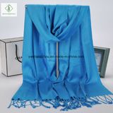 Twill Cotton Plain Shawl with Tassel Lady Fashion Scarf