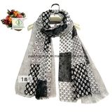 Fashion Lady Scarf Ithe Hollow Cashew Printied Satin Shawl