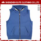 Wholesale Blank Zipper Men Sleeveless Plain Hoodie Suppliers (ELTHSJ-1040)