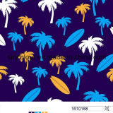 Coconut Palm Printing for Swimwear 80%Nylon 20%Elastane Fabric for Swimwear