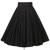 Latest Casual 60s Pinup Rockabilly Black MID-Length Skirts for Girls