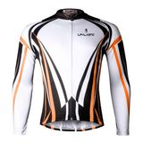 Stripe Cycling Jersey Tops Men's Orange Cycling Jersey