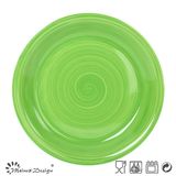 27cm Round Shape Hand Painting Green Color Dinner Plate