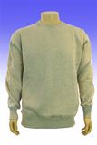 Unisex Cotton Fleece Solid Marle Grey Round Neck Sweater