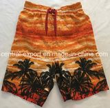 Oeko-Tex Full Waist Polyester Patterned Men Board Short Swimwear