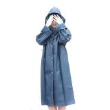 Ladies Fashion Transparent Reusable Long Trench Raincoat